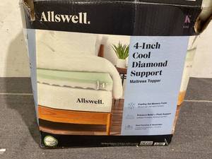 lot 78 image: King Size Allswell 4 Memory Foam Mattress Topper Infused with Cooling Diamond Gel