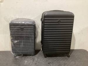 lot 698 image: Protege 2 Piece Hard Side Luggage Set with Wheels, 25-inch Suitcase & Carry On Luggage Bag