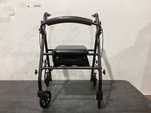 lot 699 image: Equate Rolling Walker for Seniors, Rollator with Seat and Wheels, Black, 350 lb Capacity