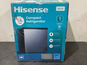 lot 700 image: Hisense 1.6 Cu Ft Single Door Mini Fridge, Silver, Energy Star