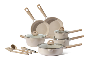 lot 53 image: 13PCS Carote Ceramic Pans and Pots Set, Industion Kitchen Non-Stick Cookware Sets