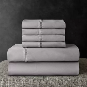 lot 62 image: 6PCS King Size Members Mark 700 Thread Count Solid Egyptian Cotton Hotel Premier Collection Sheet Set