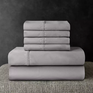 lot 86 image: 6PCS Full Size Members Mark 700 Thread Count Solid Egyptian Cotton Hotel Premier Collection Sheet Set