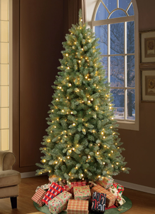 lot 561 image: 7.5 Bloomington Christmas Tree, Pre-Lit with Color-Changing LEDs, by Holiday Time