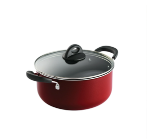 lot 290 image: Tramontina Everyday 5 Qt Aluminum Nonstick Covered Dutch Oven  Metallic Red