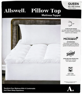 lot 335 image: Allswell Ultra Plush Pillow Top Mattress Topper, Queen