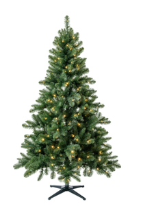 lot 732 image: 6.5 Pre-Lit Windham Spruce Artificial Christmas Tree, Clear LED Lights, by Holiday Time