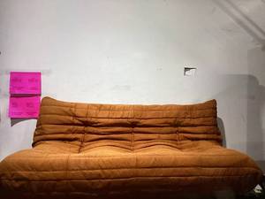 lot 720 image: Magic Home Modern Togo Sofa Lazy Sofa Floor Sofa Foam Sofa Bean Bag Chair for Bedroom,Living Room,Apartment and Small Space,Three Seat Sofa,Brown
