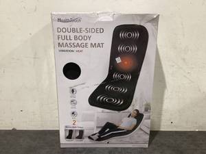 lot 705 image: Health Touch Double-Side Full Body Massage Mat, 5 Vibration Motors Massage with Soothing Heat, Black
