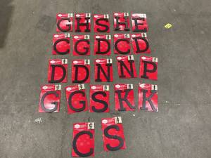 lot 736 image: LOT OF 22 Stocking Initial Ornament, Assortment Letter , Black, 5 in, by Holiday Time