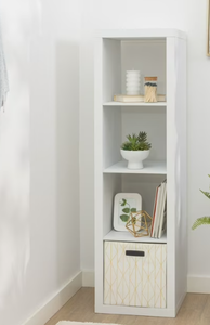 lot 664 image: Better Homes & Gardens 4-Cube Vertical Storage Organizer, White Texture