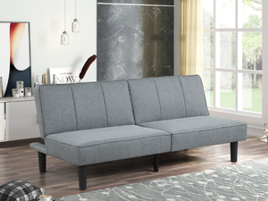 lot 666 image: Mainstays 66 Studio Futon, Gray Linen Upholstery