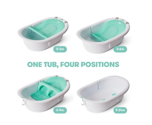 lot 345 image: Frida Baby 4 in 1 Grow with Me Baby Bathtub for Newborn to Toddler, White, Rigid Baby Bath, Unisex