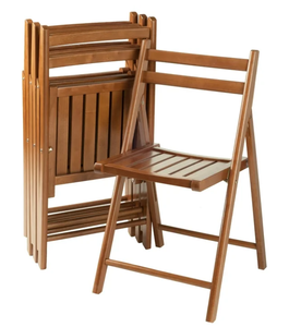lot 360 image: Killeryuki Robin 4-PC Folding Chair Set - Parent,Natural Finish, Set of 4, Wood