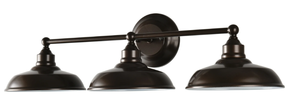 lot 432 image: Better Homes & Gardens 28.5 Farmhouse Triple Wall Scones 3-Light Vanity Light, Oil Rubbed Bronze