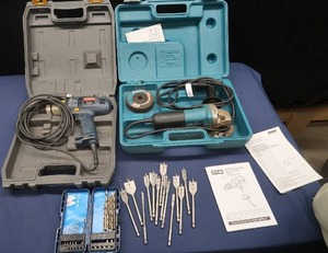 lot 67 image: 4 MAKITA ANGLE GRINDER AND RYOBI DRILL DRIVER
