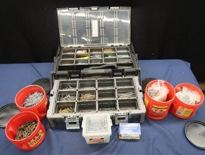 lot 70 image: HUSKY TOOLBOX WITH A HUGE AMOUNT OF NAILS AND SCREWS
