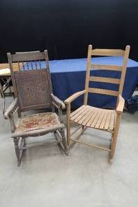 lot 87 image: 2 VINTAGE ROCKING CHAIRS