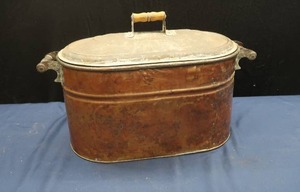 lot 94 image: ROME COPPER BOILERWASH TUB POT WITH HANDLES