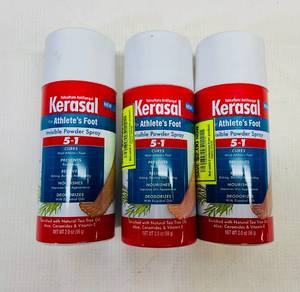 lot 61 image: 3x Kerasal Athletes Foot Invisible Powder Spray