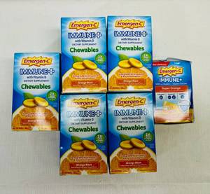 lot 64 image: 5x Emergen-C Immune Chewables & 10 Drink Packets