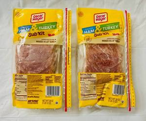 lot 122 image: 2x 28oz Oscar Mayer Smoked Ham & Turkey Sub Kit-22025