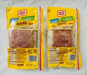 lot 123 image: 2x 28oz Oscar Mayer Smoked Ham & Turkey Sub Kit-22025