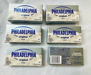 lot 140 image: 6x 8oz Philadelphia Original Cream Cheese-32025