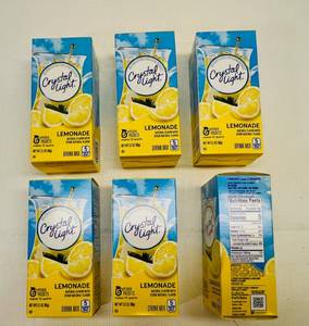 lot 193 image: 6x 6 pitcher pkgs. Crystal Light Lemonade