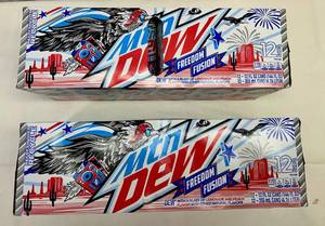 lot 205 image: 2x 12packs Mountain Dew Freedon Fusion