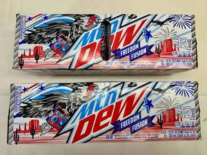 lot 208 image: 2x 12packs Mountain Dew Freedon Fusion
