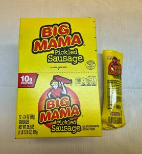 lot 228 image: 12x 2.4oz Big Mama Pickled Sausages