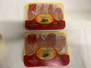 lot 244 image: H. 3x 1.35lb pkgs Gourmet Fillet Boneless Skinless Chicken Breast-Gerber Amish Farms