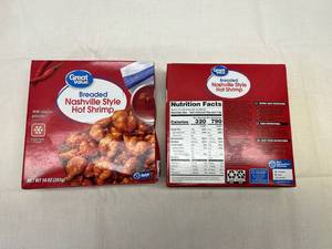 lot 251 image: K. 2x 10oz Nashville Style Hot Shrimp(Popcorn Shrimp wSeperate Sauce Packet)