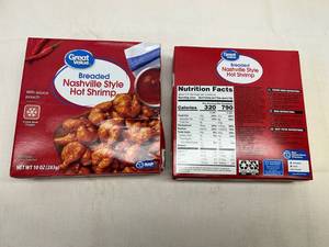 lot 258 image: K. 2x 10oz Nashville Style Hot Shrimp(Popcorn Shrimp wSeperate Sauce Packet)