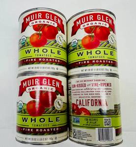lot 325 image: 4x 1lb 12oz Muir Glen Organic Fire Roasted Whole Tomatoes