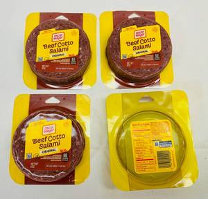 lot 290 image: C. 4x 8oz Oscar Meyer Beef Cotto Salami