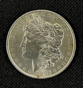 lot 4 image: 1886-P Morgan Silver Dollar AU