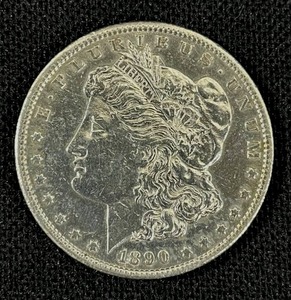 lot 9 image: 1890-S Morgan Silver Dollar AU