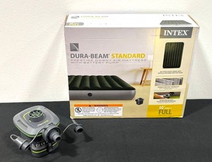 lot 73 image: Intex Dura-Beam Standard Prestige Downy Air Mattress with Battery Pump (New Open Box)