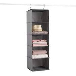 lot 10 image: Everbilt 43.75 in. H 10-Pair Gray Fabric Hanging Shoe Organizer Customer Returns See Pictures