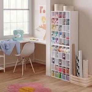 lot 11 image: ClosetMaid 32 in. H x 24 in. W x 12 in. D White Wood Look 25-Cube Storage Organizer  Customer Returns See Pictures