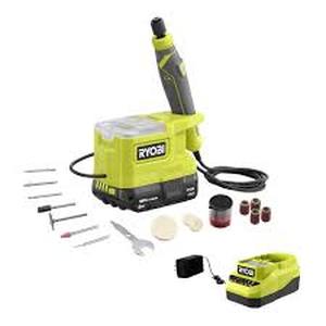 lot 18 image: RYOBI ONE 18V Cordless Precision Craft Rotary Tool Kit with 2.0 Ah Battery and Charger   Customer Returns See Pictures