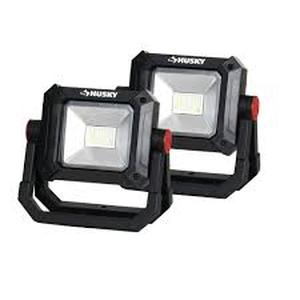 lot 32 image: Husky 2-Pack 1500-Lumens Rechargeable LED Work Lights Customer Returns See Pictures