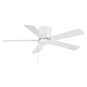 lot 38 image: Hampton Bay Grantway 48 in. IndoorCovered Outdoor Matte White Low Profile Ceiling Fan Without Light with Pull Chain Included  Customer Returns See Pictures