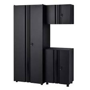 Husky 3-Piece Regular Duty Welded Steel Garage Storage System in Black  Customer Returns See Pictures