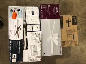 lot 17 image: Lot of Assorted Light Ceiling Fans Various Models and Conditions  Customer Returns See Pictures