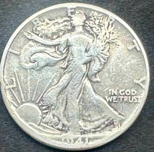 lot 6 image: 1941 Walking Liberty Half Dollar