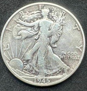 lot 25 image: 1945 Walking Liberty Half Dollar