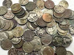 lot 37 image: Just Over 1 Pound of Buffalo Nickels